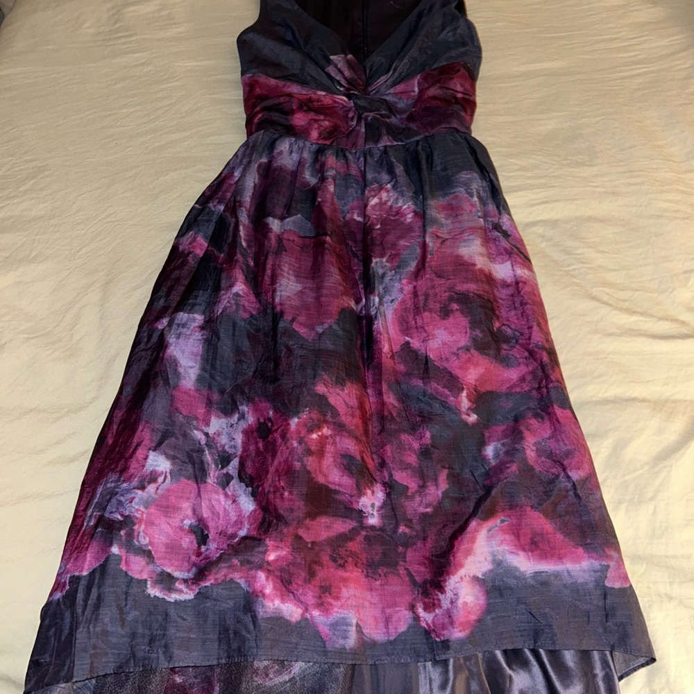 Lela Rose High Low Dress in Pink and Purple